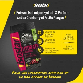 Isostar Hydrate & Perform: 400g Isotonic Electrolyte Drink - Electrolyte Solution to Support Sports Performance - Red Fruits