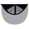 Lids Blank Full Court w/Colored Under Visor Fitted Cap Black/Yellow