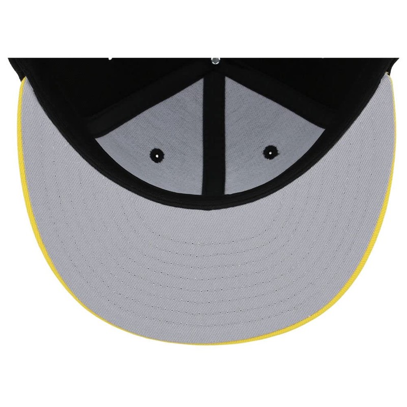 Lids Blank Full Court w/Colored Under Visor Fitted Cap Black/Yellow
