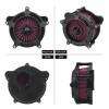 HDBUBALUS Matte Black Air Filter Cleaner Red Intake For Harley