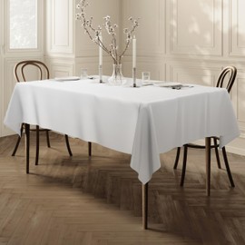Home Direct Rectangular Rectangle Fabric Tablecloth Table Cloth Table Cover 100cm x 140cm 39"x55" White