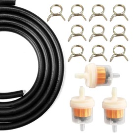 15-teiliges Benzinfilter Kraftstofffilter Set–4 Universal-Benzinfilter, 2m Benzinschlauch, 10 Stück Schlauchschellen, für Motorräder, Rasenmäher, Außenborder und Kleingeräte – Robuster Kraftstofffilt