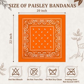 36 Pcs Paisley Cowboy Bandanas Bulk Multi Purpose Polyester Headband Scarf Kerchiefs for Men Women Pet Party Costume