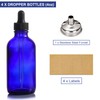 AOZITA 4 Pack, 4oz Blue Glass Dropper Bottles with 1