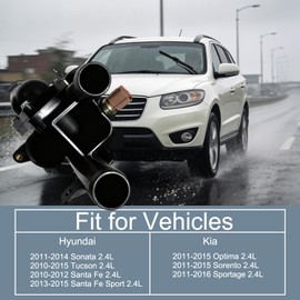 XCZBX Thermostat Housing Assembly Fit for Hyundai&Kia,2011-2015 Optima,2011-2016 Sportage.2011-2014 Sonata,2010-2015 Tucson,2010-2012 Santa Fe,2013-2015 Santa Fe Sport.Replace 256002G500