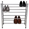 Home Basics Expandable 4 Tier Steel Shoe Rack, Chrome (1)