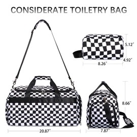 Bosidu Sports Gym Bag for Women, Travel Duffle Bag with Shoe Compartment and Wet Pocket, Lightweight Weekender Overnight Bag Fitness Workout Bags with Toiletry Bag