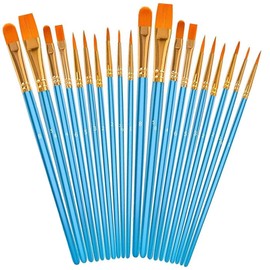 Lgqsunfa Small Paint Brushes Set,Detail Paint Brushes,20 Pcs Acrylic Paint Brush, for Oil Watercolor Canvas Face Body Boards Rock（Blue）
