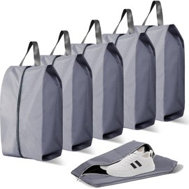 XHYASD Shoe Bag Travel Pack of 5 Waterproof Shoe Travel Bags for Packaging, Shoe Bag Travel Shoe Bag with Zip for Home Storage and Travel Use, gray, Fashion