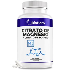 BioHerb  Citrato de Magnesio  Citrato de Potasio en Cápsulas  90 Cápsulas  Suministro 3 Meses  Equilibrio Electrolítico e Hidratación  Suplemento...  