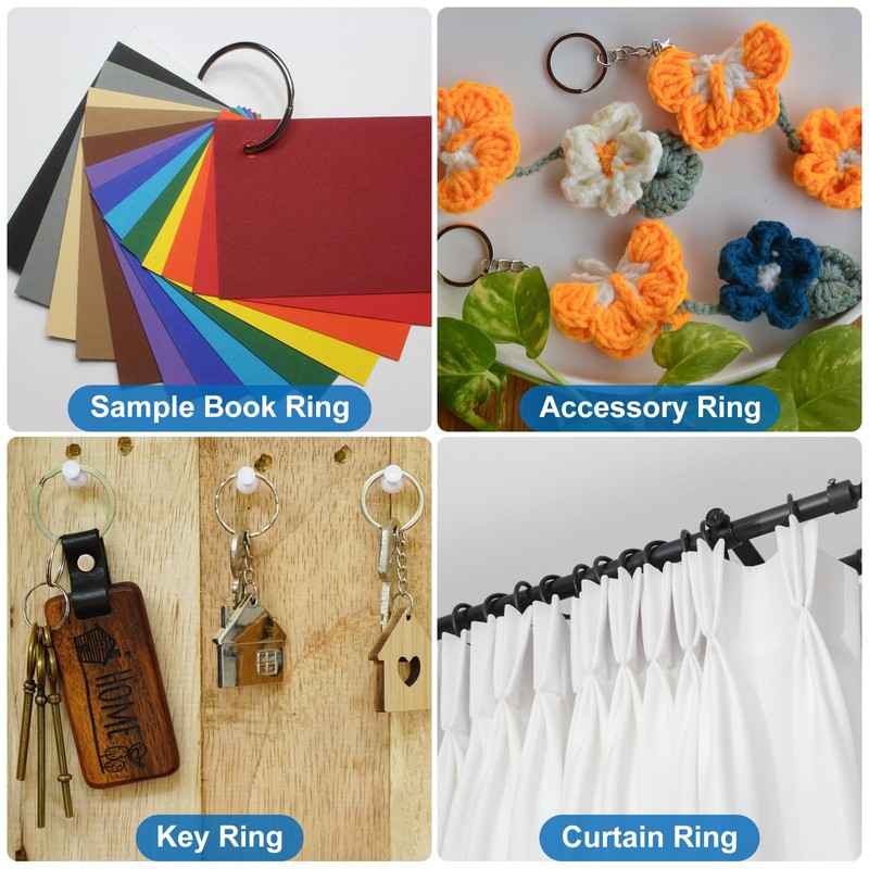 sourcing map 36pcs Shower Curtain Rings, 1.5 Inch ID Iron