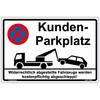 Sign "Kundenparkplatz 300 x 200 MM with Sturdy Aluminium Composite
