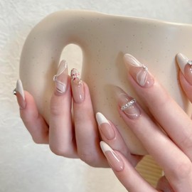 Set of 8 Nail Stickers, Ribbons, Nail Stickers, Ribbons and Butterflies, 3D Embossed Lace, White, Black, Red, Pink, Cute, Rhinestones, Ribbon, Nail Stickers, Transparent, Bowknots, Cute, Stylish,