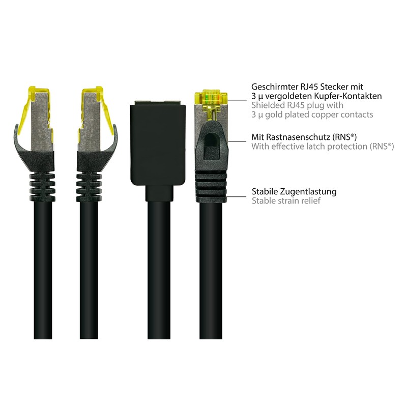 Good Connections Alcasa 8070VR-020S 2m Cat7 S/FTP (S-STP) Black networking