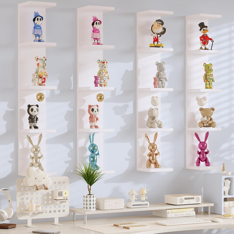 LitaEther 5 Tier White Lack Wall Shelf - Multi-Functional Display