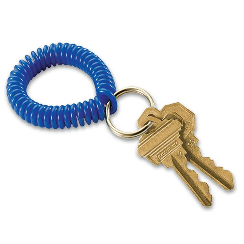 Lucky Line Wrist Coil with Key Ring, 10 Pack, Assorted