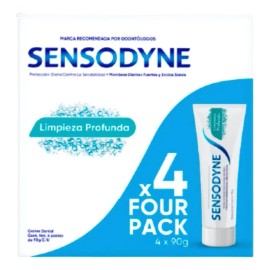 Pack 4 Pastas Dentales Sensodyne Limpieza Profunda 90g Cu