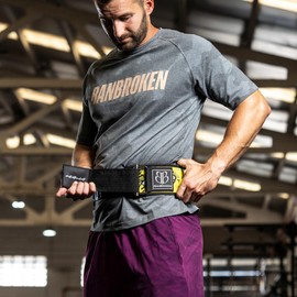 BANBROKEN Weight Lifting Belt Weight Lifting Weight Lifting Functional Training Gym Weightlifting Unisex Lumbar Support (S, Yellow)