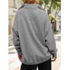 Fisoew Womens Oversized Sweatshirt Casual Snap Stand Collar Long Sleeve