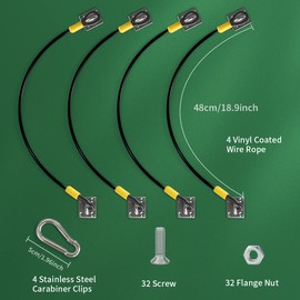 Trash Can Lid Lock,Trash Can Locks for Animals Stop from Rummaging Metal Universal Lid Lock for Outdoor Garbage Cans-Durable Rubber Coated Braided Wire Rope(4 Pack)