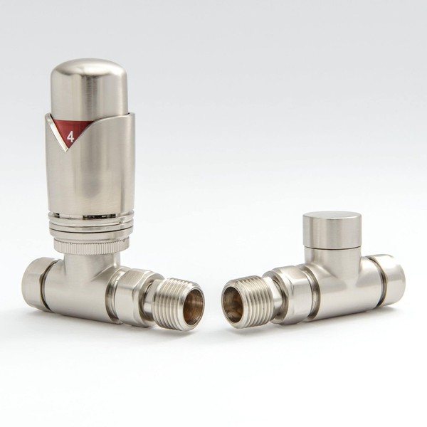 Hot Flow Satin Nickel Marella 3 Modern Thermostatic Radiator Valve