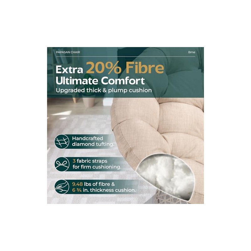 Bme Papasan Chair, Sephia Sand-White Base