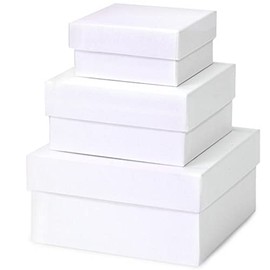 NW Pearl White Small Nested Boxes - 3 Piece Set - 10 Sets