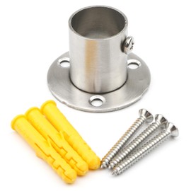 Pxyelec Stainless Steel Shower Rod Flange, Closet Rod Flange Holder for inside Diameter 0.87 inch (22mm) Steel Pipe, Set of 4