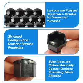 Radschraubenkappen 17mm Set, 20x Radmutterkappen mit Entfernungswerkzeug, Staub- & Rostschutz Abdeckung für Radschrauben, Felgenschutz Zubehör Auto Reifen Schwarz Kompatibel mit den meisten Marken