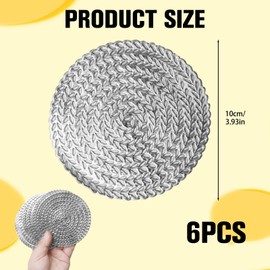 6 Pcs Coasters, Hollowed-Out Round Drink Coaster Novelty Cup Coaster Non-Slip Reusable Metallic Round Mats Countertops Hot Cold Coffee Resistant Pads for Party Celebrations Restaurant Silver 10cm