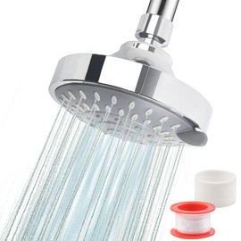 10 cm Shower Head Rain Shower High Pressure ABS Chrome 5 Jet Types Water-Saving Bathroom Shower Head Shower Head Adjustable 360° Rotating Disc Shower Head for Home Hotel Bathroom