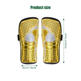 Shin Pads for Children's Football, Shin Pads Kids, Lightweight Calf Protection Device, Football Knee Pads for Children from 10-14 Years, with Strong Non-Slip Belt, Anti-Fall and Anti-Impact (Yellow)