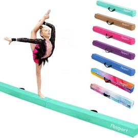 FBSPORT 8ft/10ft Balance Beam: Foldable Gymnastics Beam for Kids & Adults, Non-Slip Rubber Base, Ideal for Training & Home Workouts Jumps Cartwheels - Color: Mint, Size: 10ft  x 6in  x 2.5in