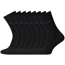 Camano 8 Pairs of Unisex 3642 CA-SOFT Cotton Socks without Rubber Print for Men and Women, black