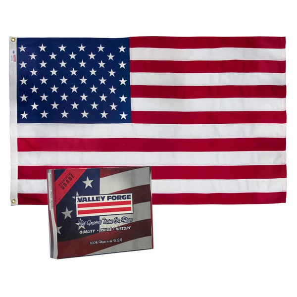 Valley Forge Flag USDT3 Polyester American Flag, 3' x 5'