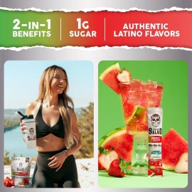 Salud 2-in-1 Energy Drink Powder + Focus, Strawberry Watermelon, Organic Caff...