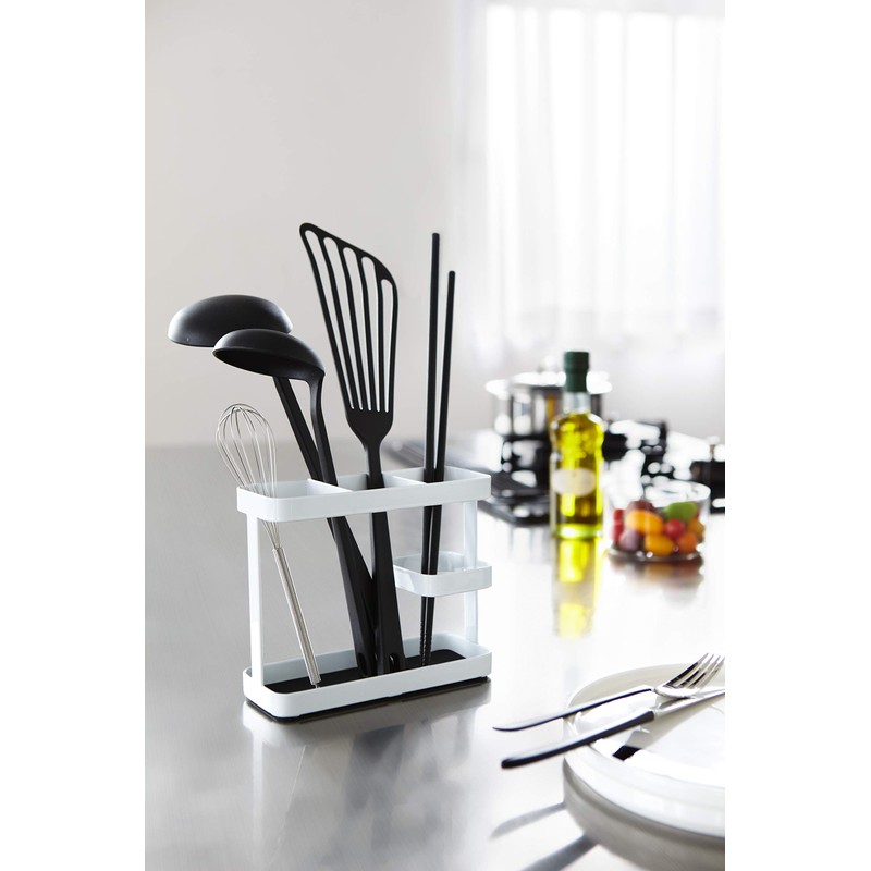 山崎実業(Yamazaki) ツールスタンド ワイド ホワイト 約W17×D6.7×H14.5cm タワー 7841