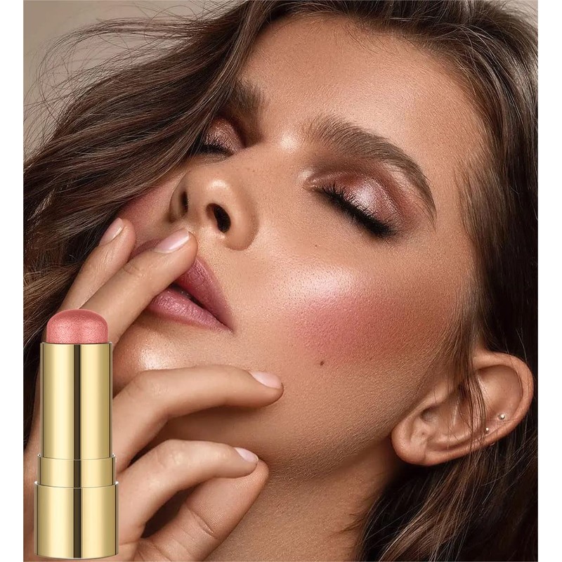 Cream Blush Stick,Cream Contour Stick,3-in-1 Cheek Blush & Lip Tint