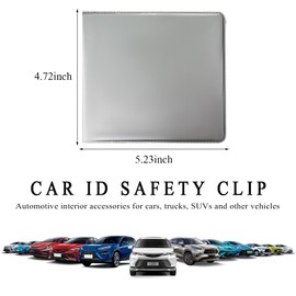 Yourkar Registration Insurance Holder, 5.2"×4.7" Glove Box Organizer Document with Sticky Closure, Waterproof Leather Insurance Card Holder for License ID Card, Car Accessories (Silver, 1 PCS)