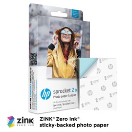 HP Sprocket 2x3" Premium Zink Sticky Back Photo Paper (50 Sheets) Compatible with HP Sprocket Photo Printers