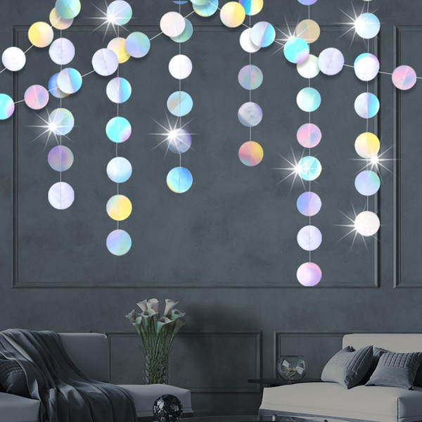 Pack of 2 4 m Round Garland, Paper Garland, Glitter