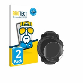 brotect 3D Curved Screen Protector compatible with Garmin Instinct 3 Solar Tactical Edition (50 mm) (2 Pack) - Full Screen Coverage