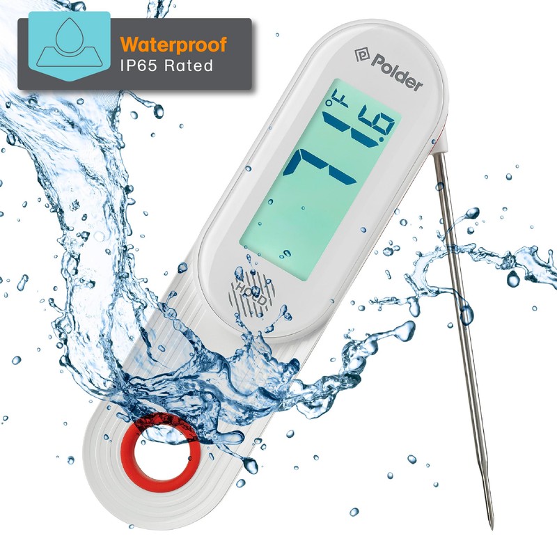 Polder Waterproof Instant Read Thermometer, Meat Thermometer for Cooking, Food