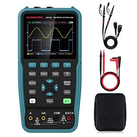 Handheld Digital Oscilloscope 100Mhz Bandwidth with 2 Channels HO102 3.5"TFT Mini Oscilloscope, 2 in 1 Oscilloscope and Multimeter, Backlit Screen, Auto-Calibration Function, Memory Function