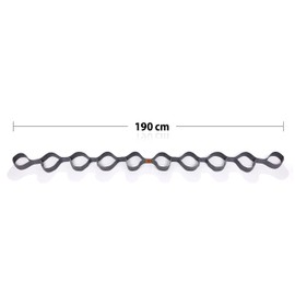 BODYMATE Inelastic Yoga & Stretching Strap with 10 Loops - Solid Woven Cotton (190 cm) - No Stretch
