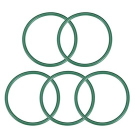 sourcing map Fluororubber O-Rings FKM Seal for Machines Piping 58 mm AD 51 mm ID 3.5 mm Width Green Pack of 5