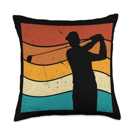 Golf Gadgets for Men Golfing Essentials Golf Bag Player Club Accessories Retro Golf Gloves Throw Pillow, 18x18, Multicolor