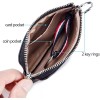 Unbranded Leather Coin Purse Wallet Small Dual Keyrings Change Pouch