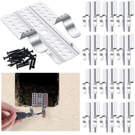 MorningRo 12 Pack 1/2" Drywall Repair Clips Patch Kits Including 12 Drywall Repair Clips and 24 Matching Screws for Wall Hole