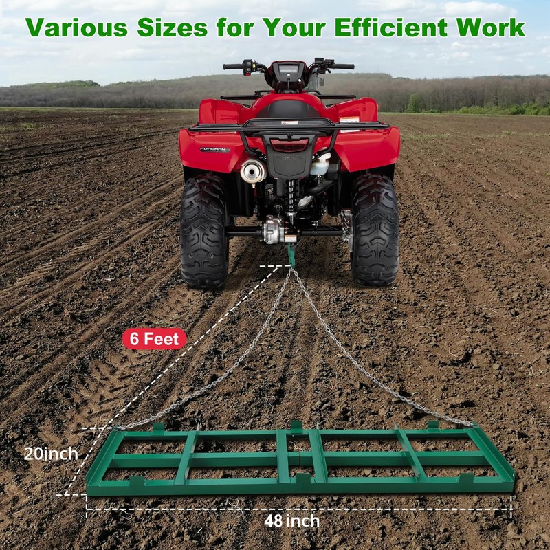 GarveeTech Driveway Drag 4 Ft Width, Drag Harrow Driveway,Grader Landscape